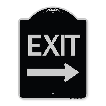 Signmission Exit with Right Arrow Heavy-Gauge Aluminum Architectural Sign, 24" H, 18" L, BS-1824-24552 A-DES-BS-1824-24552